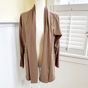 Soft Surroundings 26145 Dark Khaki Drawstring Waist Open Cardigan Size Small
